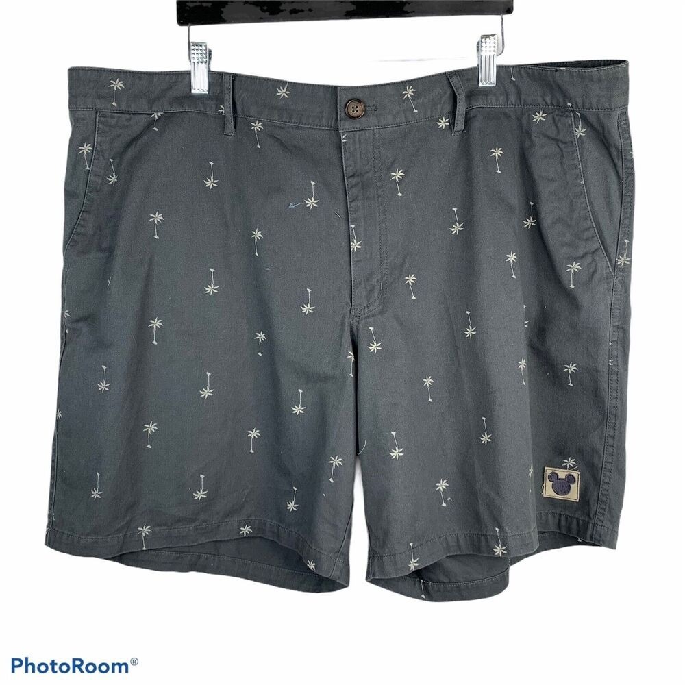 Junk Food Disney Men's Size XXL Shorts Mickey Mouse Flat Front Palm Tree Chino